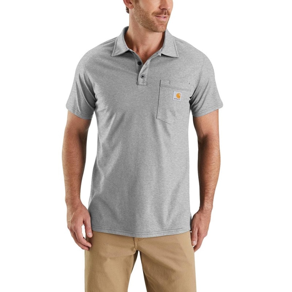 Carhartt‎ - Men's Relaxed Fit Polo w/ 3 Buttons & Pocket - Size XL - Gray
